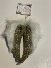 6 Gold Angel Wings Ornament New