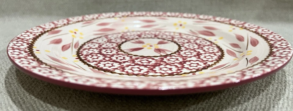 Old World Cranberry Temp-Tations SALAD PLATES by Tara-Floral - Set of 8 - Image 4 of 4