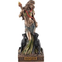 Miniatur Bronzierte Hekate, Griechische GöTtin Der Magie Und Geisterwelt Mit Fac