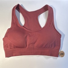 Mauve Knit Pullover Sports Bra Racerback Solid Wireless for Women