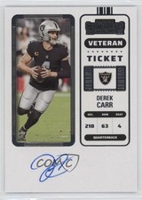 2022 Contenders Veteran Ticket 2023 Panini Update Derek Carr #CTA-DCA Auto 5ov