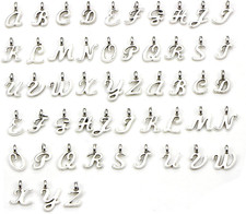 130PCS A-Z Alphabet Letter Charms Antique Silver DIY Jewelry Beads Set