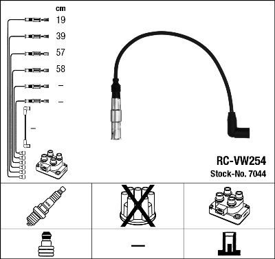 ZÜNdleitungssatz NGK 7044 FÜR Audi Seat Skoda VW ZÜNdkabelsatz ZÜNdkabel KIT-image