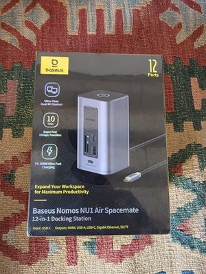 Baseus Nomos NU1 Air Spacemate 12 in 1 Dockingstation Laptop Dock, 2 * 4K HDMI