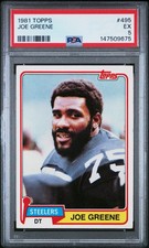 1981 TOPPS #495 JOE GREENE PSA 5