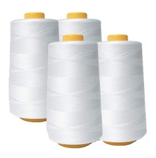 AK Trading 4-Pack White All Purpose Sewing Thread Cones 6000 Yards Each of ...
