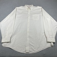 Brooks Brothers button down oxford dress shirt men's 17.5 37 white solid