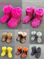 Winter Ladies Warm Furry Fur Fuzzy snow Boots Faux