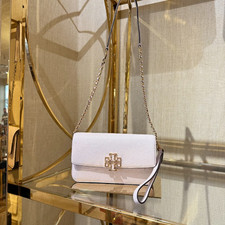 Tory Burch 141012 Britten Chain Wallet Wristlet Crossbody Delicate Pink