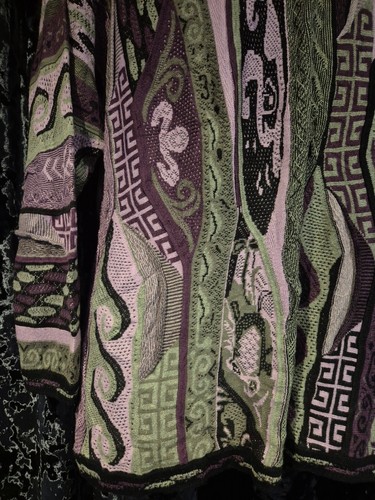 Bergatti XL Coogi Style Sweatshirt Purple Vintage Heavy Knit Hip Hop Style Y2k - Picture 5 of 24