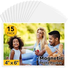 YixangDD 15 Pack Magnetic Picture Frames for Refrigerator, 4x6 Inch, White