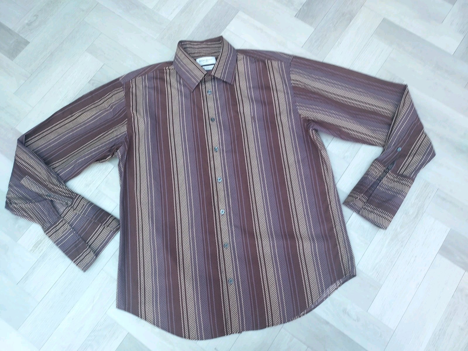 Camicia Yves Saint Laurent vintage uomo taglia GRANDE anni 90 marrone manica lunga