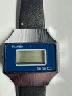 Timex Vintage Blue SSQ Quartz LCD Watch 34MM DOES NOT RUN