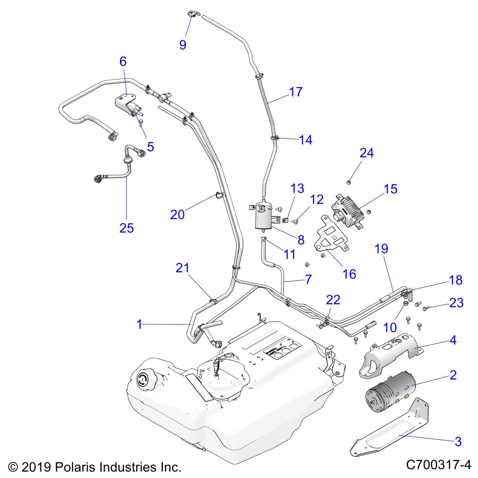 Polaris Supply Fuel Line Assembly, for RZR Models, Genuine OEM - 2521993