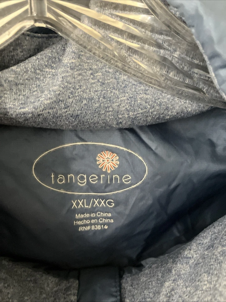 Tangerine Blue Puffer Vest Size XXL Stretch Full Zip Nylon With Pockets - Image 3 of 4