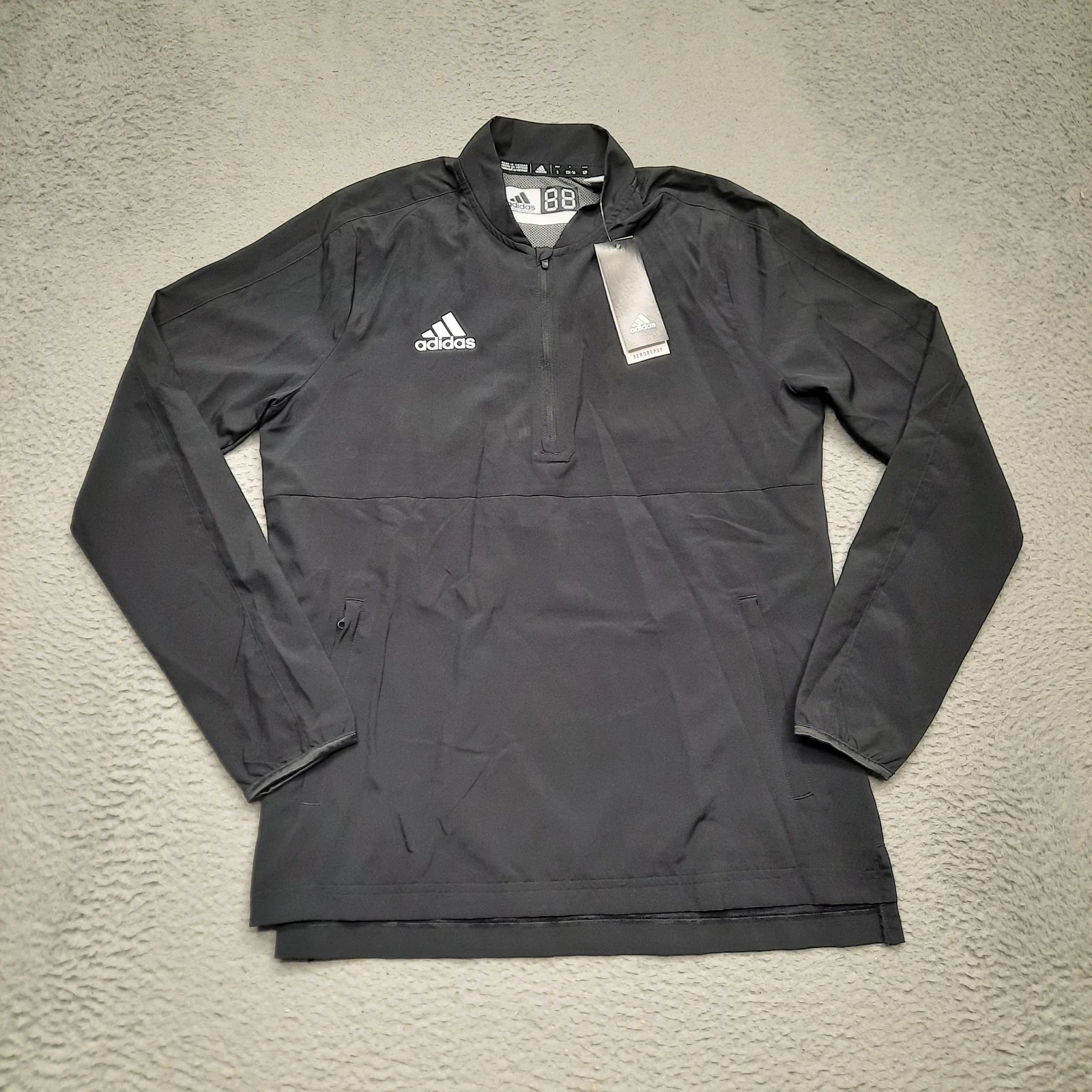 Adidas Sideline 21 1/4 Zip Pullover Men’s Medium Black Jacket Aeroready GL7875
