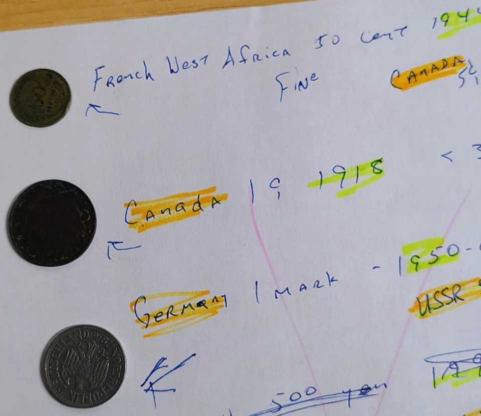 10 World Coin Lot - WWII Era &Older - Germany, USSR, FW Africa- NO SILVER -49.3g - Image 2 of 4