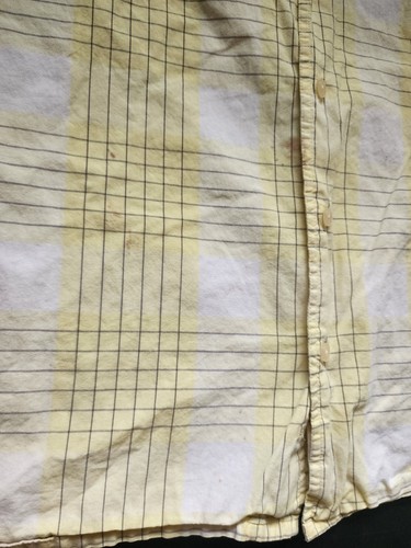 PATAGONIA - YELLOW ORGANIC COTTON SHORT SLEEVE BUTTON UP SHIRT SIZE M Stained - Picture 2 of 9