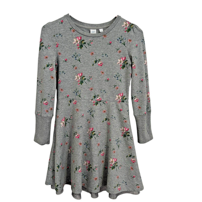 Gap Girls L Gray Floral Long Sleeve Layered Tulle Knit Dress Cottagecore |  eBay