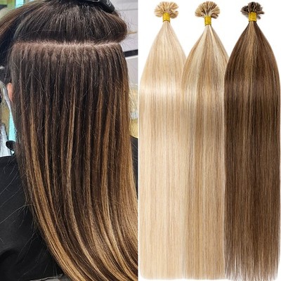 CLEARANCE Thick Russian Fusion Nail U Tip Remy Human Hair Extensions Balayage