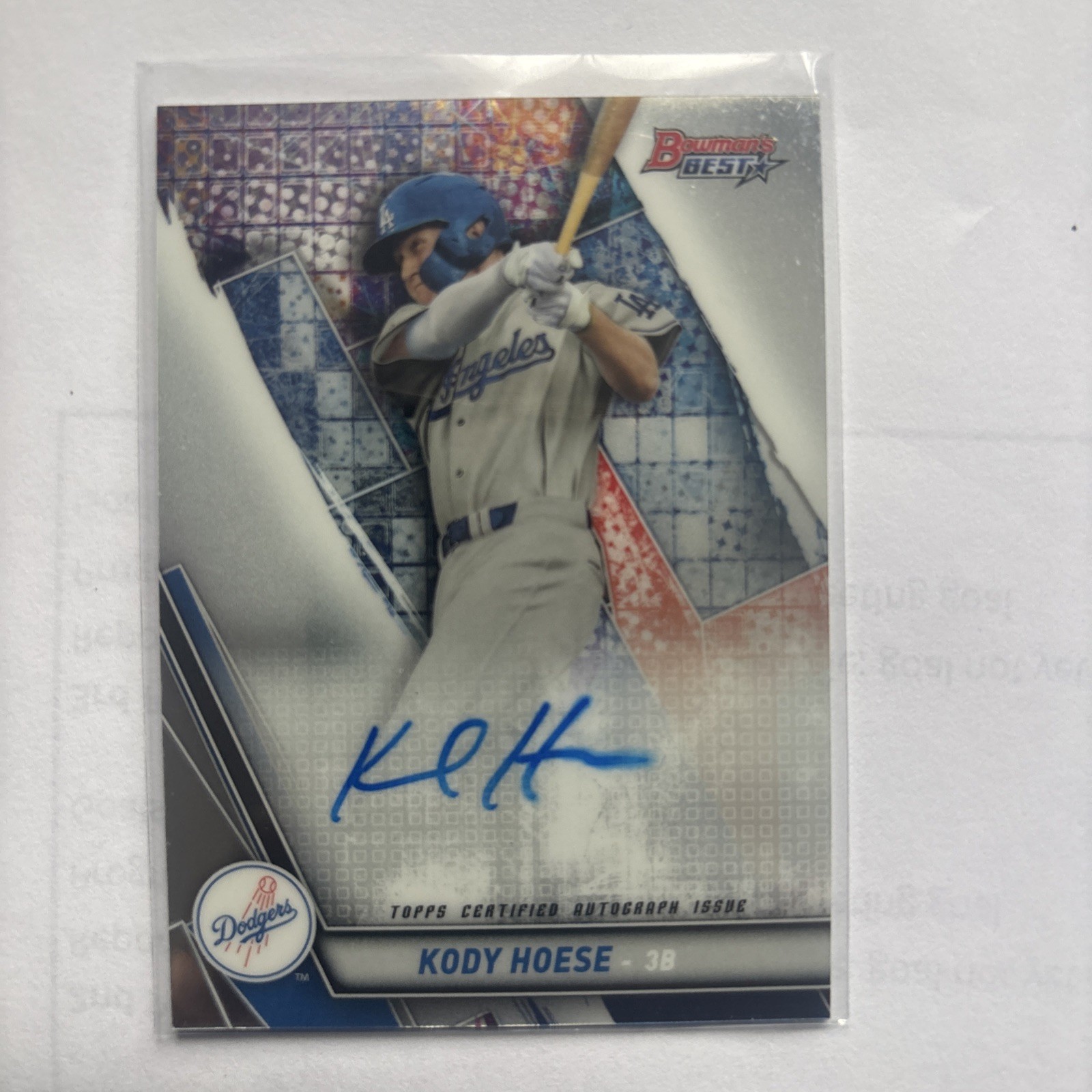 2019 Bowman's Best - Autographs Kody Hoese #B19-KH (AU, RC)