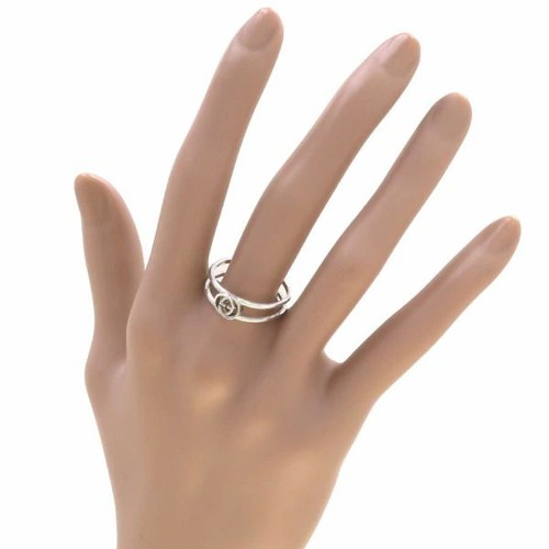 GUCCI Interlocking G Open Band Ring Gr. US10 Silber 925 Auth #22345 - Bild 2 von 9