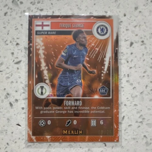 Topps 2024-25 Merlin Tyrique George Chelsea Orange Firework Rookie 08/25
