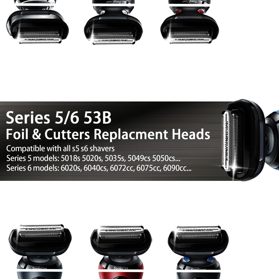 2Pcs 53B Series 5/6 Foil & Cutter Replacement Heads for S5 S6(New Gens ...