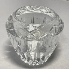 Vintage Heavy Thick Glass Deep Cut Votive Candle Holder Rose Bowl 3-3/8”