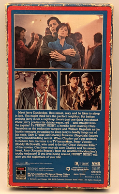 Fright Night VHS 1985 Side Loader Red Boarder Tape RCA Columbia