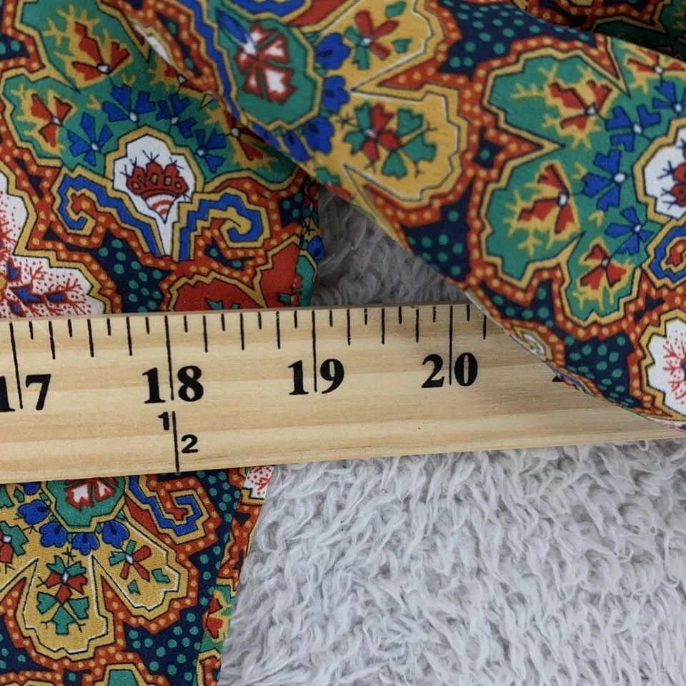 复古 70 年代 The Villager 佩斯利衬衫女式 12 适合 M 花卉纽扣衬衫 — 第 4/4 张图片