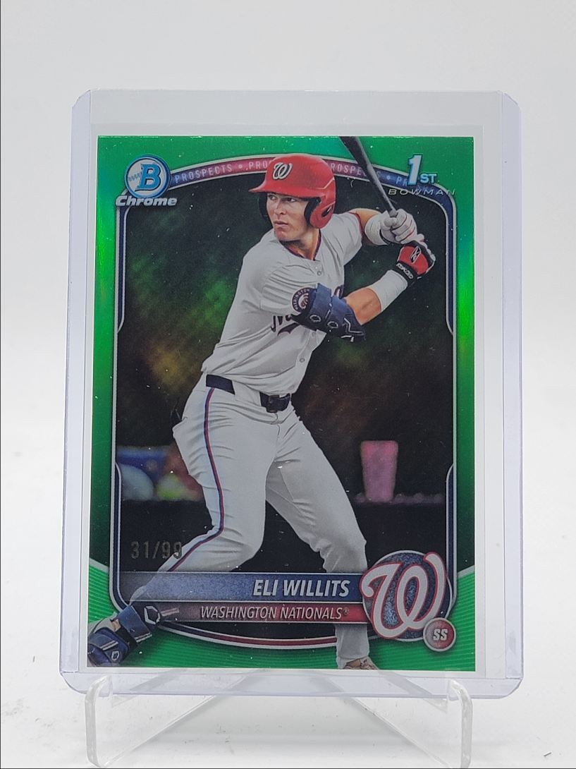 ELI WILLITS 2025 BOWMAN CHROME DRAFT 1ST GREEN REFRACTOR /99 Q5547