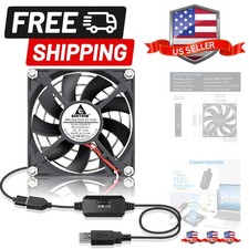 USB Connector 80mm x 80mm x 15mm DC 5V Power 3 Inch Brushless Cooling Fan
