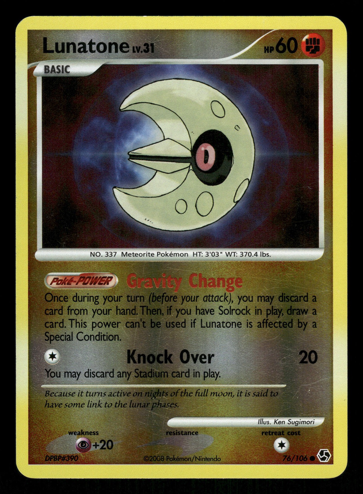 Pokemon Lunatone Common Great Encounters 76/106 LP Reverse Holo