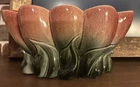 VINTAGE MCM HULL POTTERY #118 GREEN PINK TULIP FLOWER PLANTER VASE