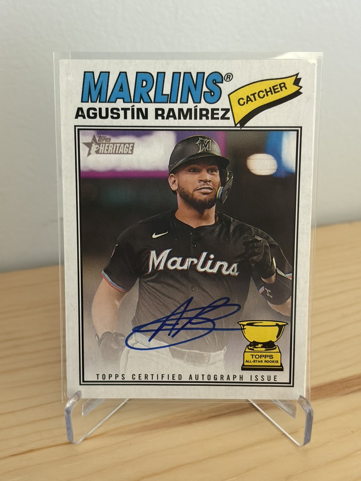 Topps 2026 Heritage Agustin Ramirez RC Auto #ROA-AR Real One Autographs Marlins