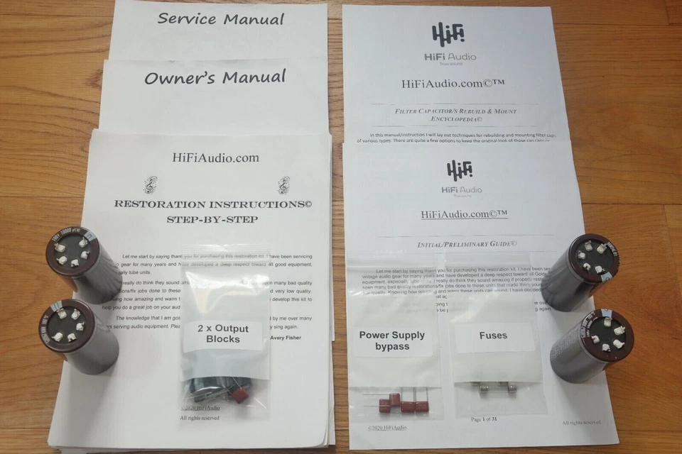 Adcom GFA-545 restoration recap service kit fix repair filter capacitor rebuild - Image 2 of 4