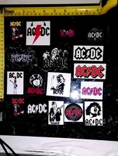 LOTTO 17 Pcs ADESIVI STICKERS - AC/DC - HEAVY POWER METAL ROCK IRON MAIDEN KISS