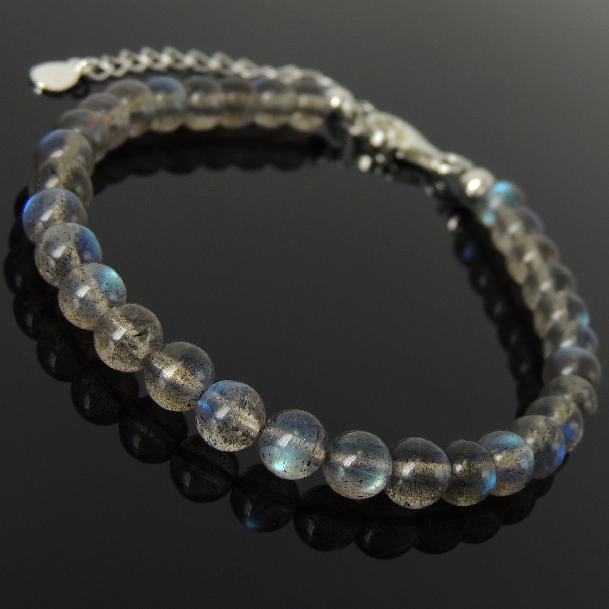 Bracelet en Labradorite flash AAAAA de 5,8mm, un cadeau précieux et rare