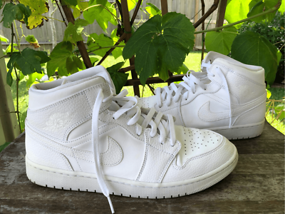 all white jordan 1 mid men's