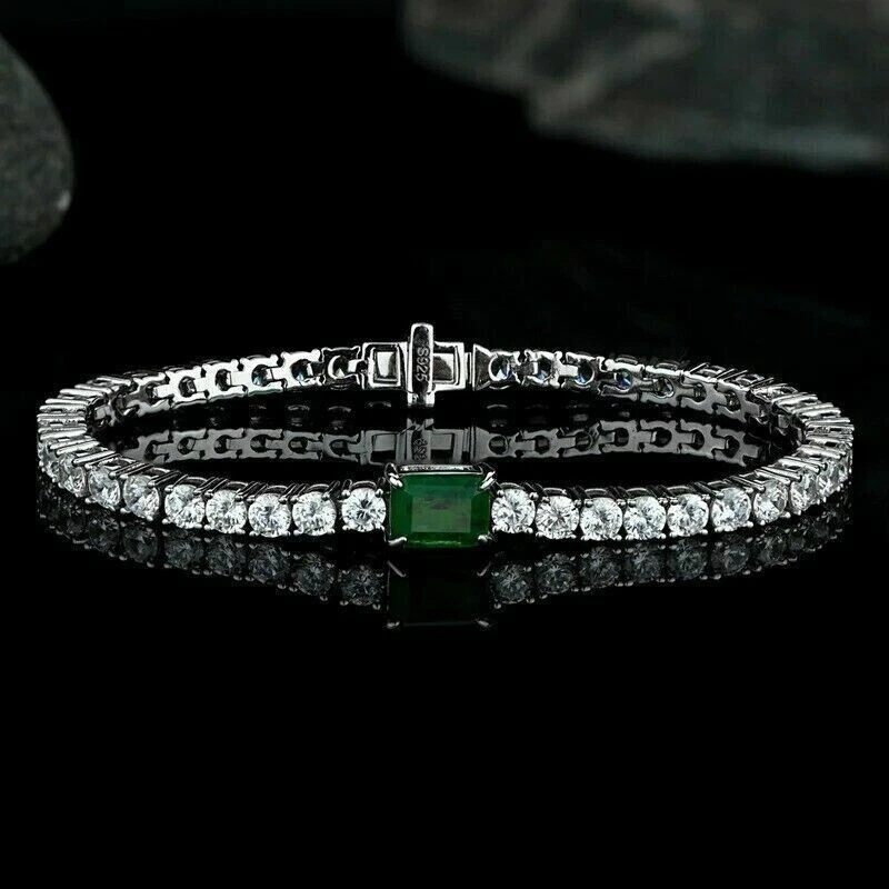 Lab created emerald clearance bracelet