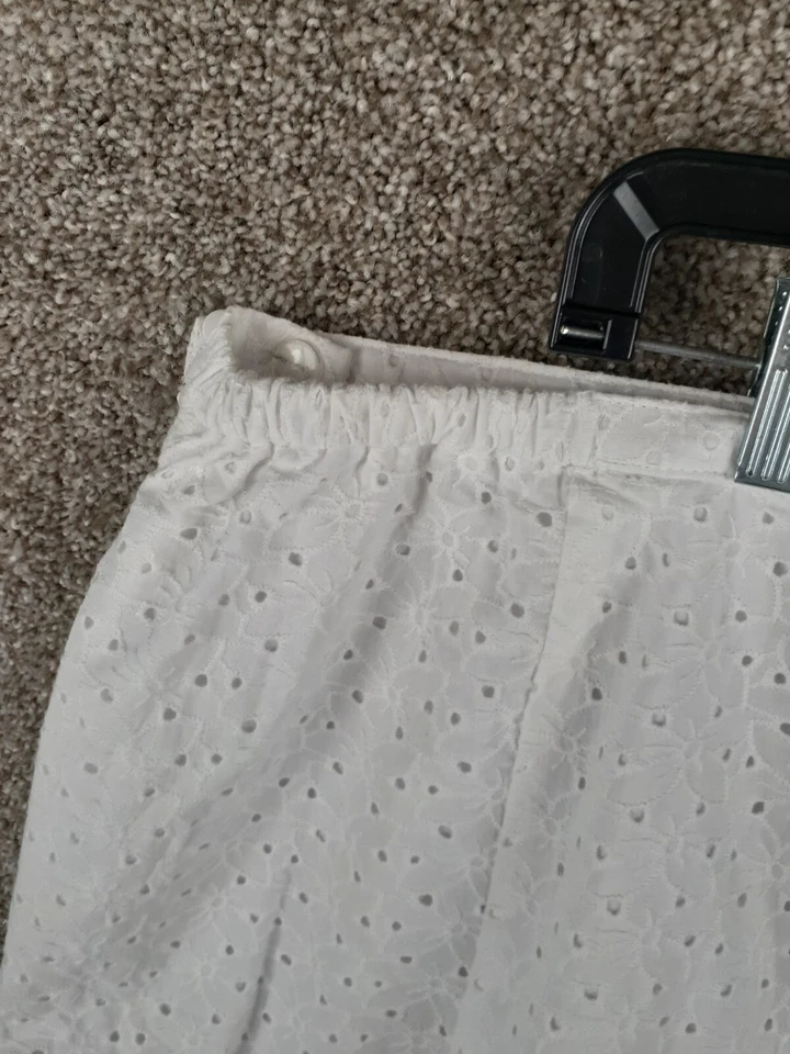 JM Colección Falda Ojales Mujer 22W Blanca Línea A Cremallera Lateral Informal Carrera Casa de Campo Foto 3 de 4