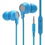 Super me Ear Headphones Bass Earbuds with Microphone 3.5mm Jack Blue NEW
