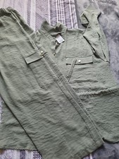 Women Shirt And Thousers Co-ord Set With Cargo Bottom Size 20