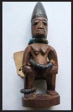 EARLY 20th CENTURY YORUBAN IBEJI WOODEN MALE TWIN FIGURE WESTERN AFRICA, NIGERIA