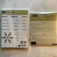 Stampin  Up HOLLY JOLLY GREETINGS CHRISTMAS GREETINGS DIES Bundle Snowflake