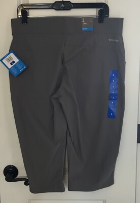 NWT Womens COLUMBIA City Gray Active Fit Capris Pants Lightweight Sz Large