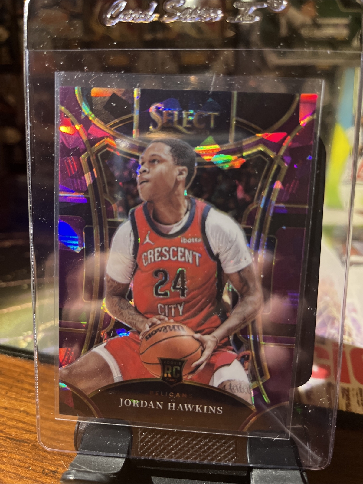2023-24 Select Basketball Purple Cracked Ice Mezzanine Jordan Hawkins 334 RC /99