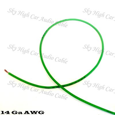 100 ft 14 Gauge AWG Primary / Remote Wire GREEN Sky High Car Audio Lead Ga Feet