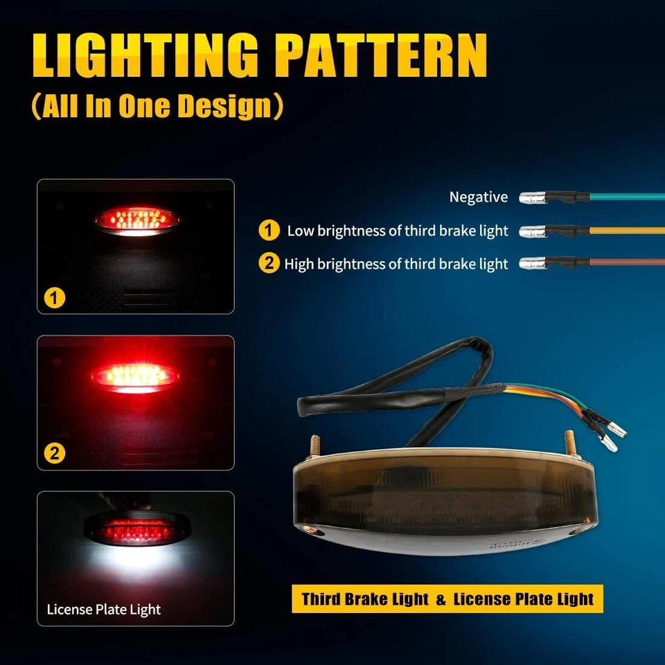 2IN1 Spare Tire Delete License Plate +3rd Brake Light for Jeep Wrangler JK 07-18 - Image 3 of 4